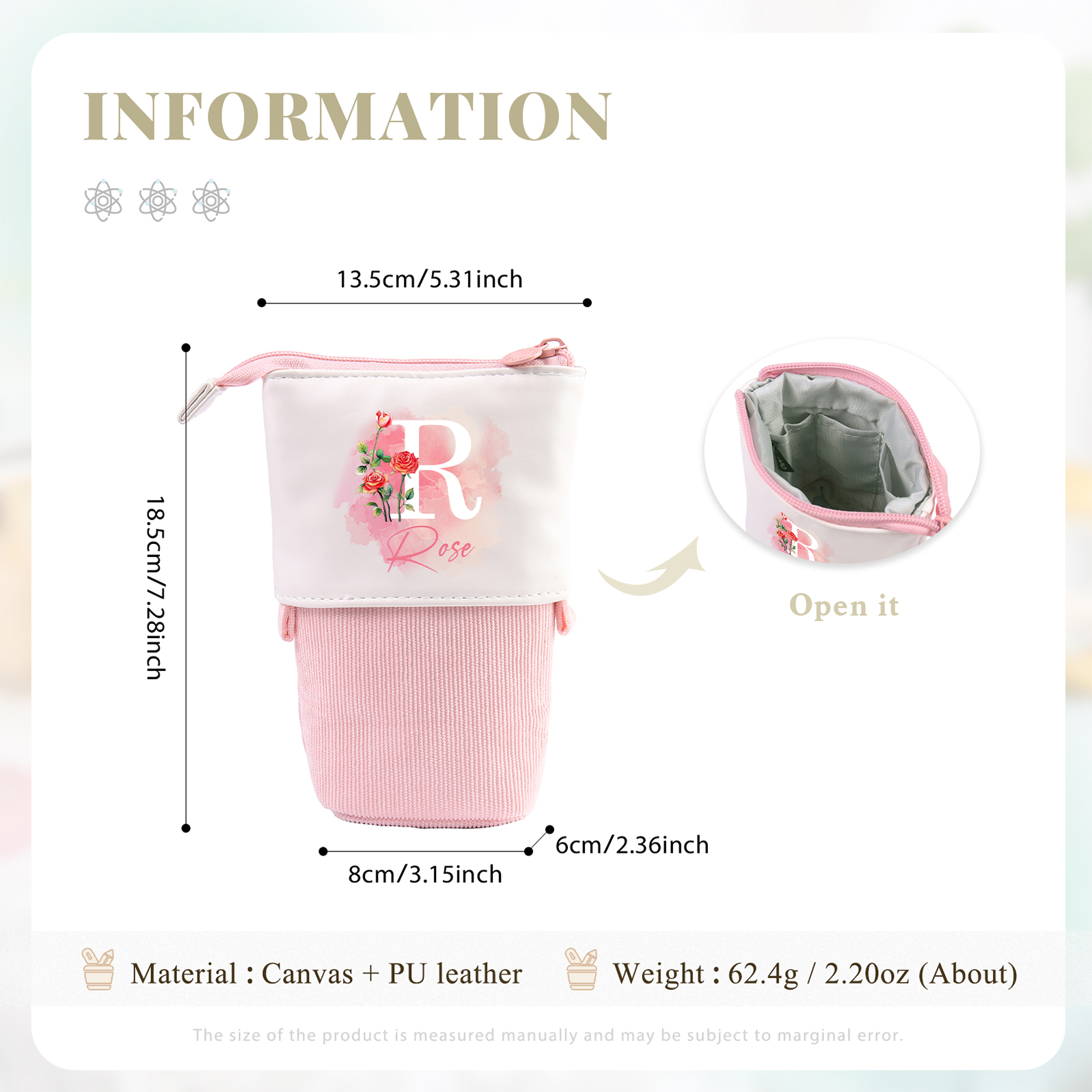 Personalised Pencil Case Custom Name & Letter & Birthday Flower Pen Pouch Back To School Gift for Kids-Jessemade AU