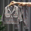 Kid Boy Baby Plaid Tracksuits 3 Pcs Sets