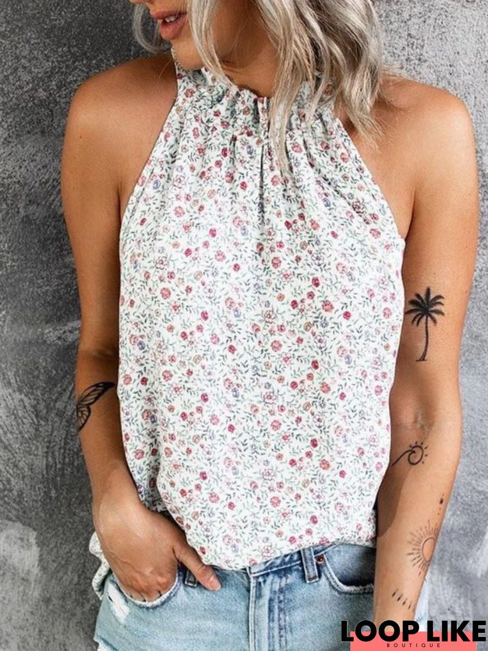 Holiday Printed  Sleeveless Tops