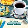 (US Local)6pcs Butterfly DIY Diamond Painting Coasters Kits with Holder for Adult Beginner