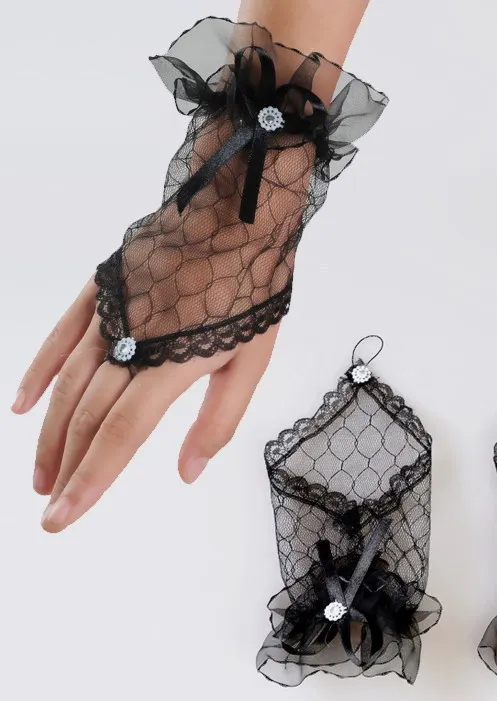 Churchf New Lace Etiquette Gloves Fashion Bride's Gloves Wedding Accessories Lace Gloves