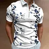 Gioiacombo&trade; Polo da uomo a manica corta con cerniera a righe estiva