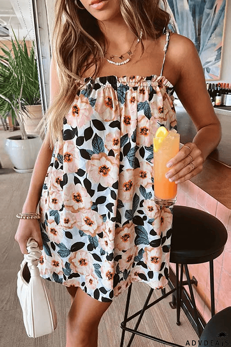 Retro Floral Print Mini Dress