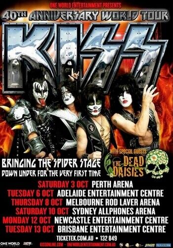 KISS POSTER 40th ANNIVERSARY WORLD TOUR AUST - Photo Poster painting QUALITY INSERT -  POST!