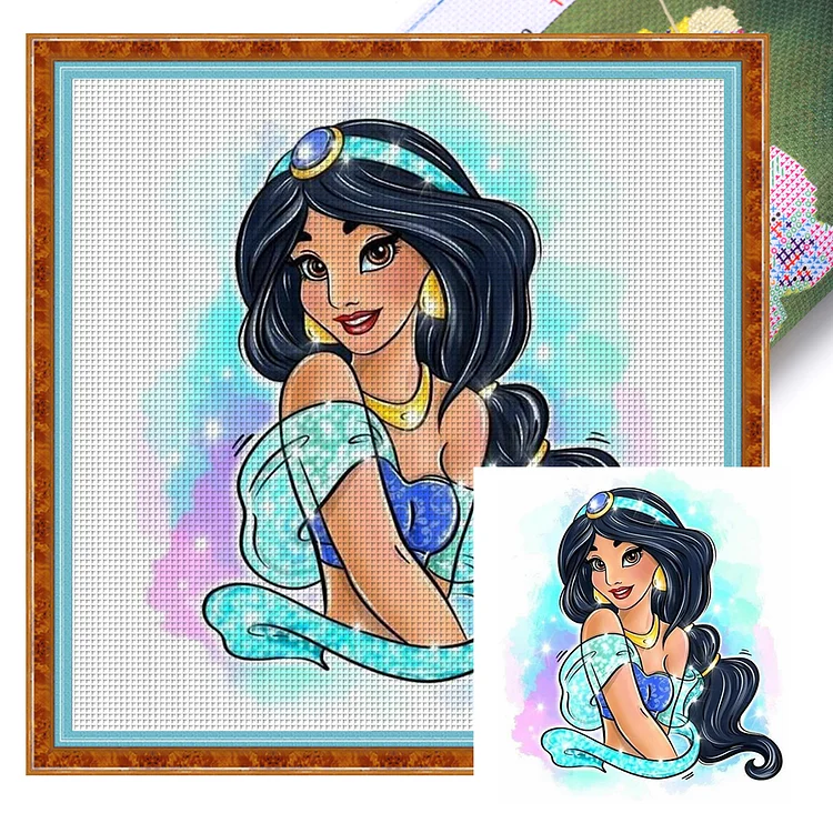 【Huacan Brand】Disney Princess-Princess Jasmine 9CT Stamped Cross Stitch 40*40CM