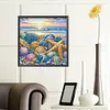 Coquillage-Peinture sp&eacute;ciale partielle au diamant-40*40cm