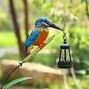 Solar Powered Kingfisher Garden Stake Lantern Outdoor Warm LED Decor