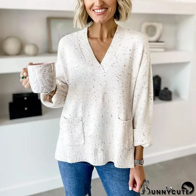 Chic Long Sleeve V-Neck Sweater