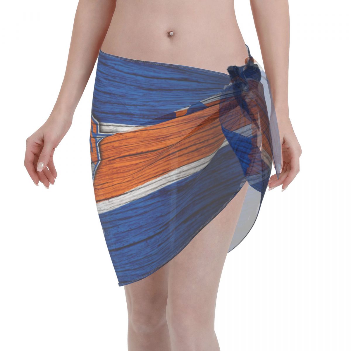 New York Knicks Wooden Logo Women Short Sarongs Beach Bikini Wraps