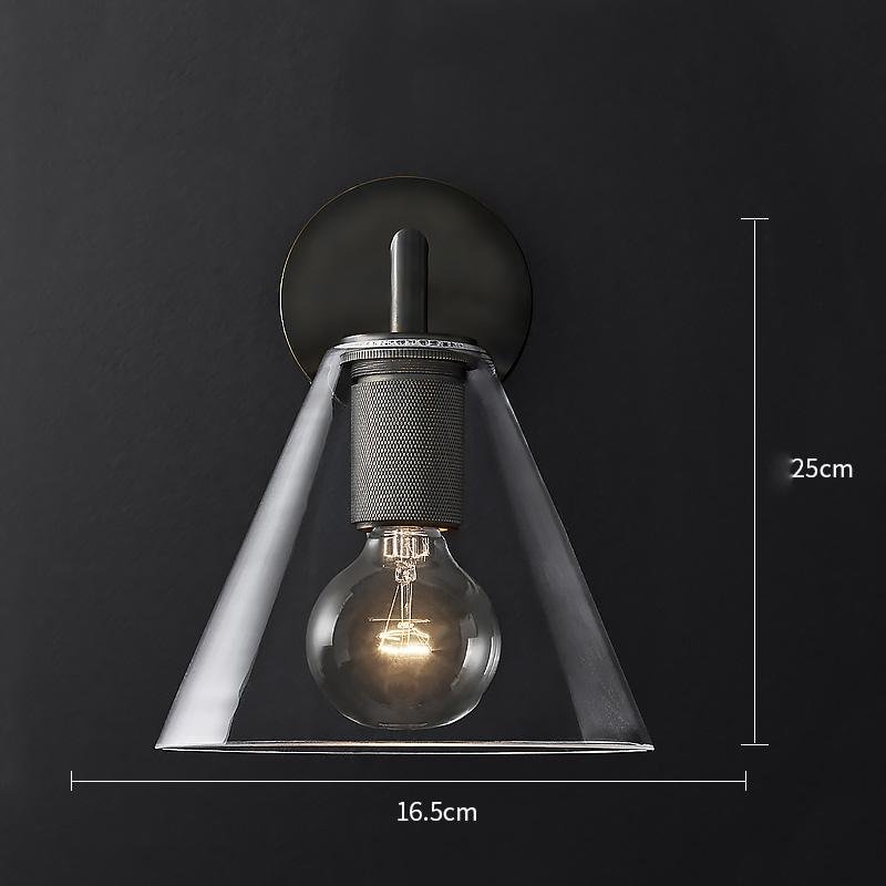 Nordic Iron Glass LED Wall Lamps Indoor Decor Cone Sconces Light Fixture Living Room Bedroom Bedside Corridor Design Wall Light
