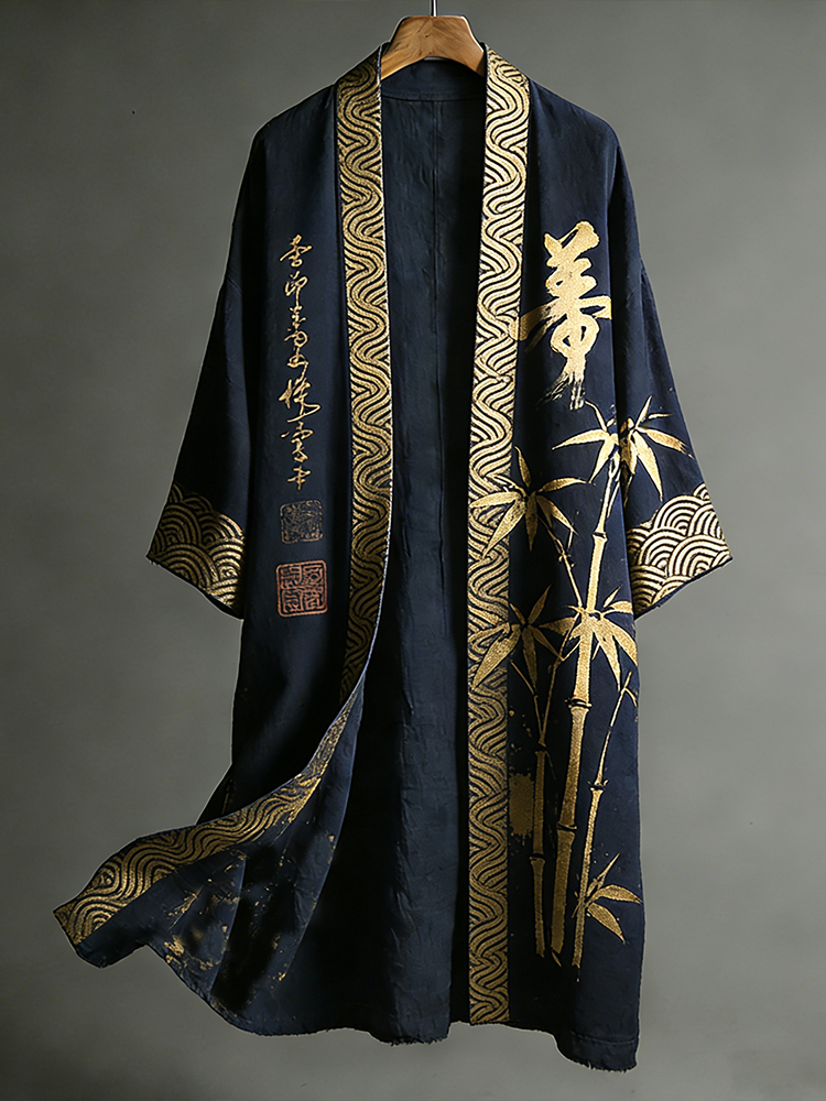 Japanese Art Bamboo Art Print Flowing Kimono  artssus