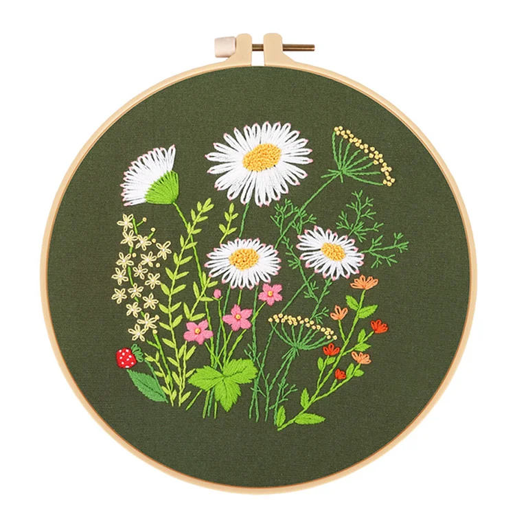 Daisy Floral Embroidery Starter Kit, Simple Stitch For Beginners Ventyled