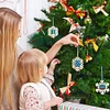 (US Only)Cross Stitch Hanging Pendant Christmas Snowflake Embroidery Art Pendants