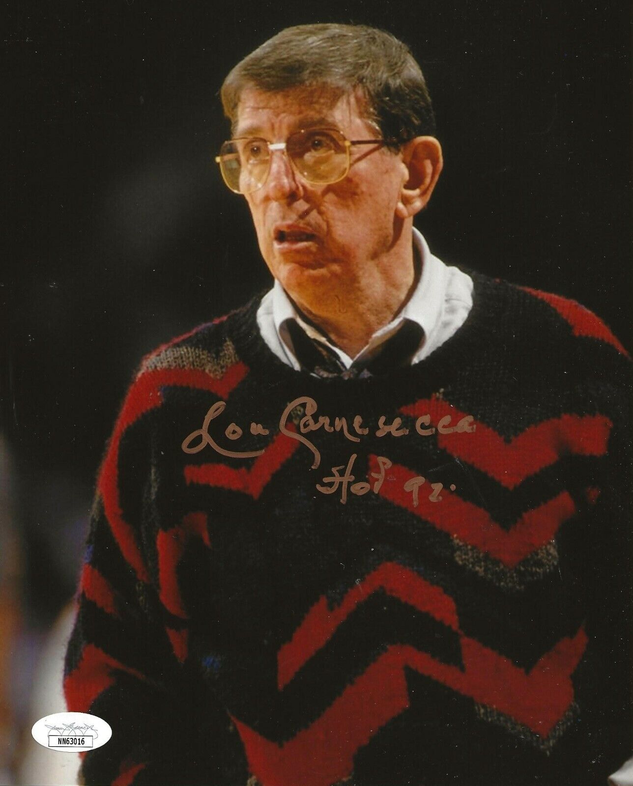 Lou Carnesecca signed St John's Red Storm 8x10 Photo Poster painting autographed W/ HOF JSA