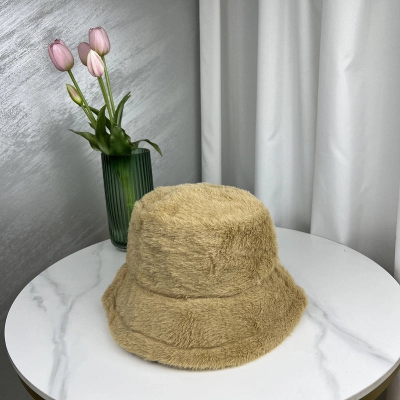 Women’s Basic Solid Color Curved Eaves Bucket Hat