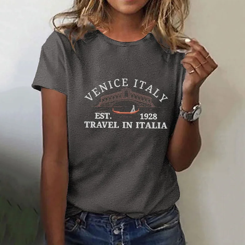 T-shirt stampata Venezia Italia da donna