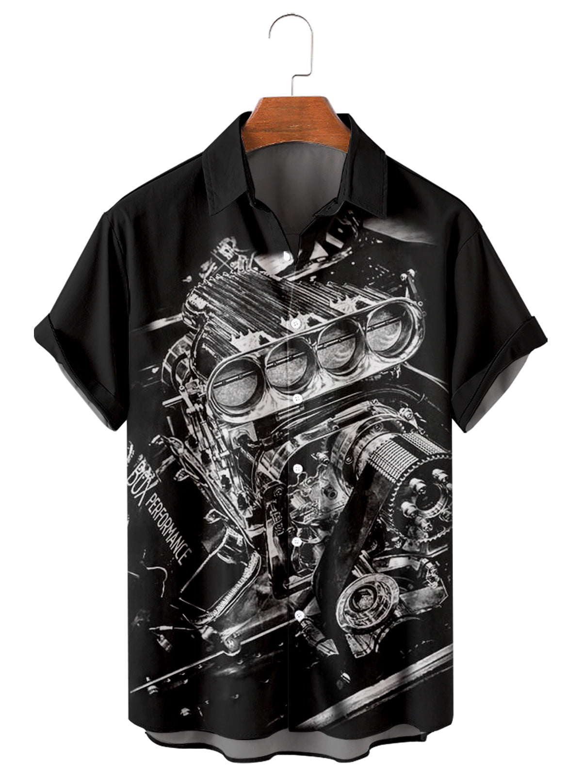 Retro Car Print Trendy Fashion Casual Men's Shirt PLUSCLOTHESMAN