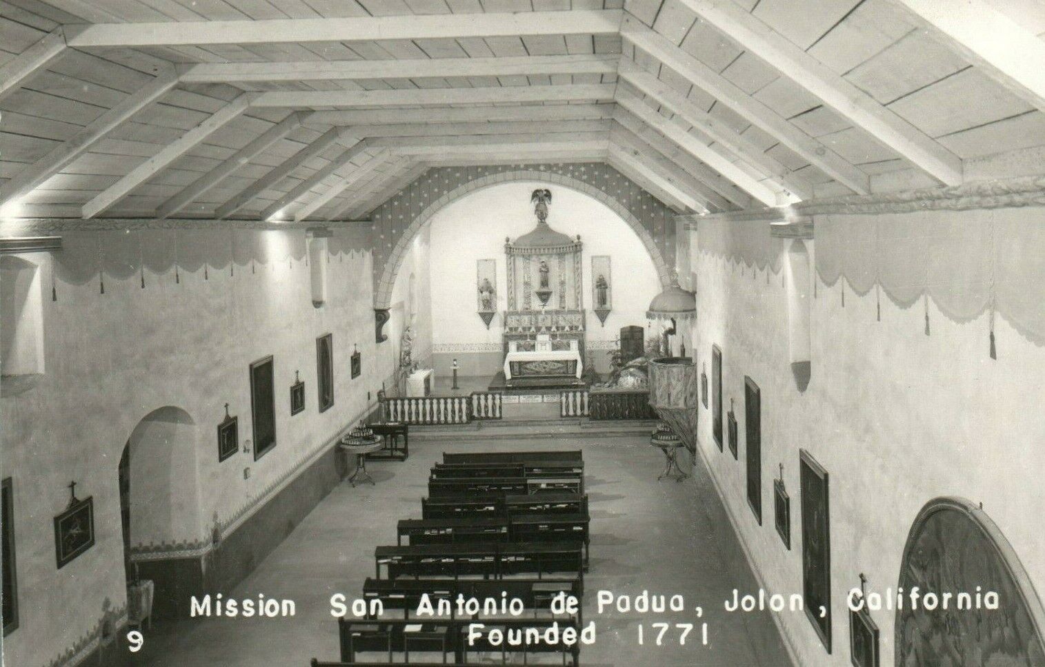 Mission San Antonio de Podua Jolon CA Founded 1771 Real Photo Poster painting RPPC Postcard