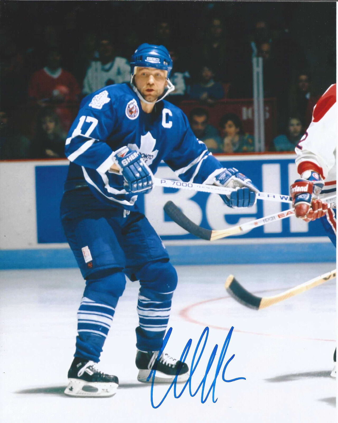 TORONTO MAPLE LEAFS WENDEL CLARK SIGNED 8X10 Photo Poster painting W/COA WENDELL VINTAGE D