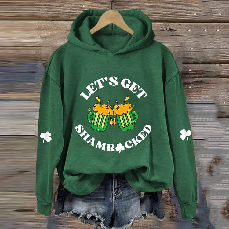 VChics St. Patrick's Day Let's Get Shamrocked Casual Hoodie
