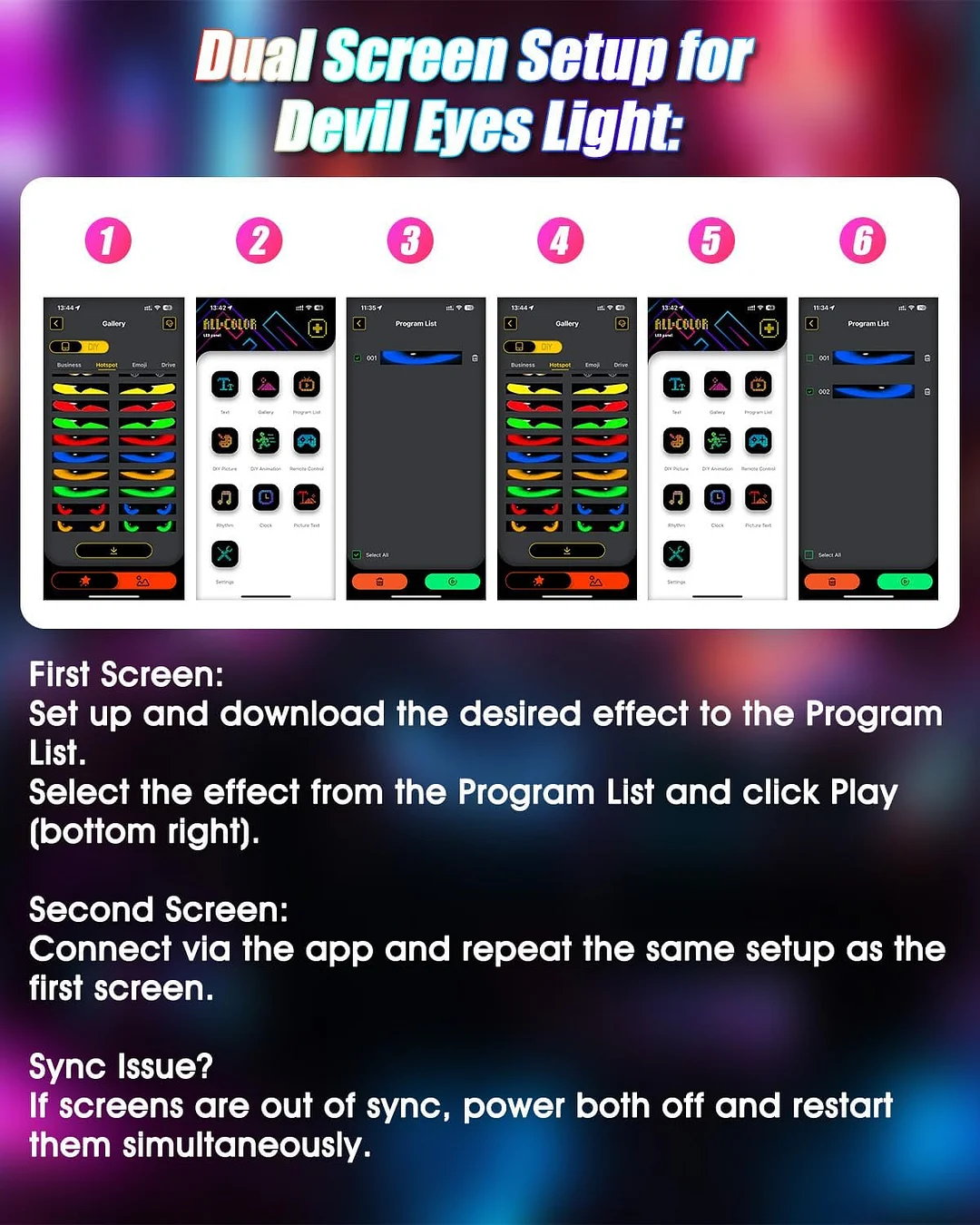 Devil Eye Light for Windshield: 23.5" x 4.5" Programmable LED Sign with APP and Remote - 5V USB Digital Illuminated Display, LED Eyes for Cars, SUVs and Trucks (1 pc)