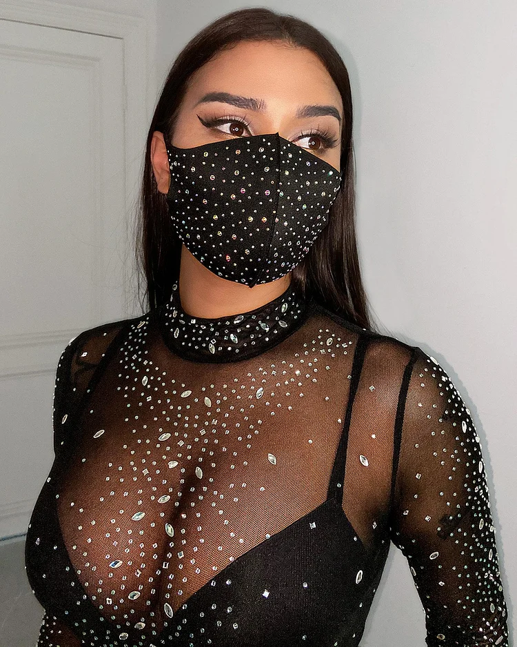 Studded Breathable Ear Loop Mouth Mask Reusable P3056454025
