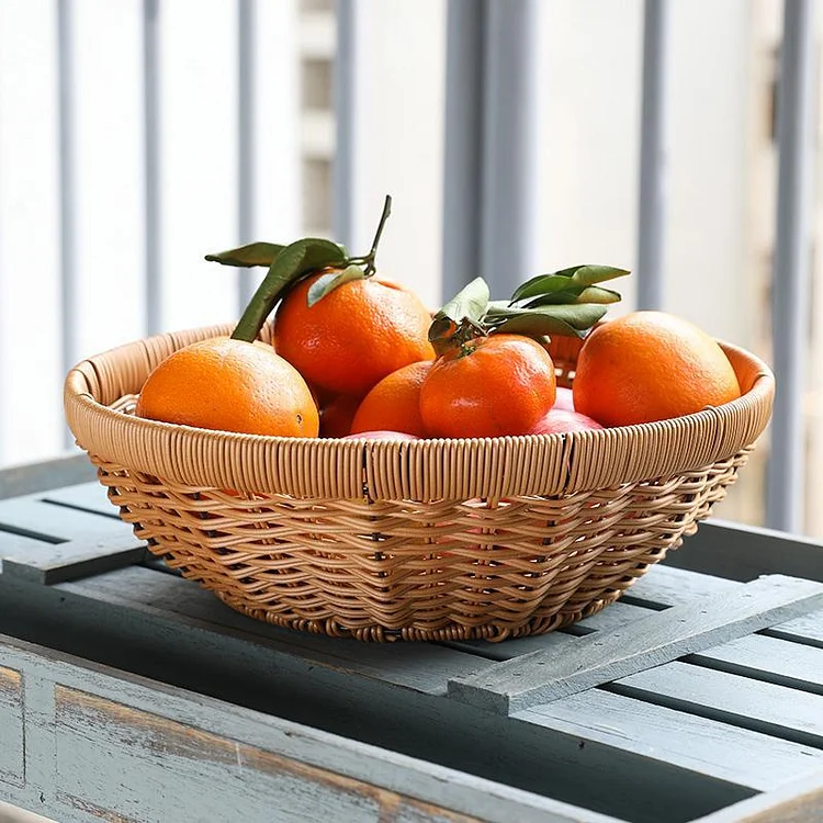 Natural Bowl Shaped Storage Basket Fruit Serving Trays - Appledas