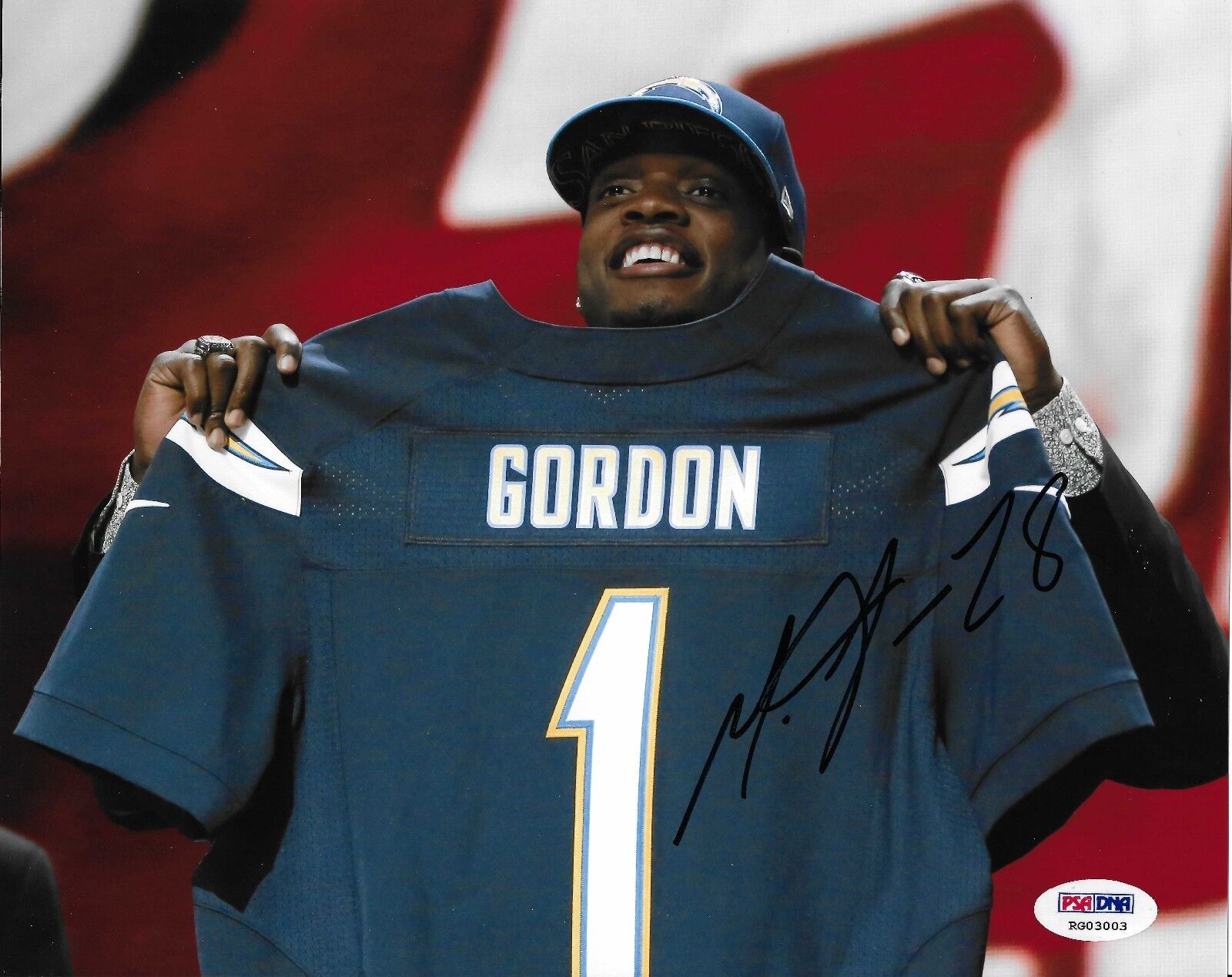 Melvin Gordon Signed Chargers Football 8x10 Photo Poster painting PSA/DNA COA 2015 #1 Draft Pick