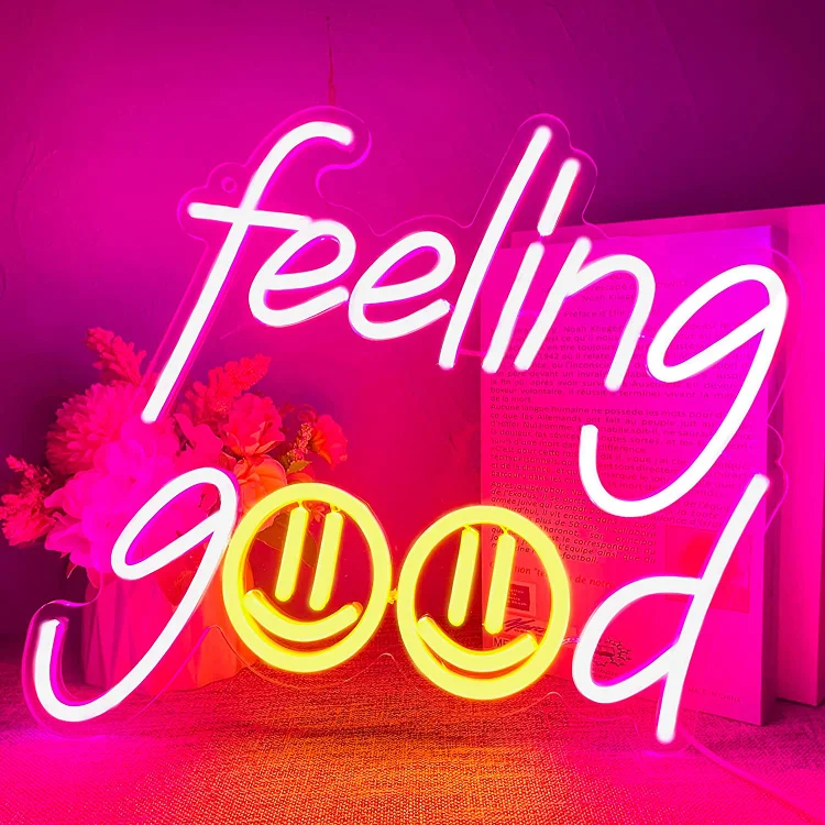 Blanketcute-100% Handmade Feeling Good LED Neon Sign