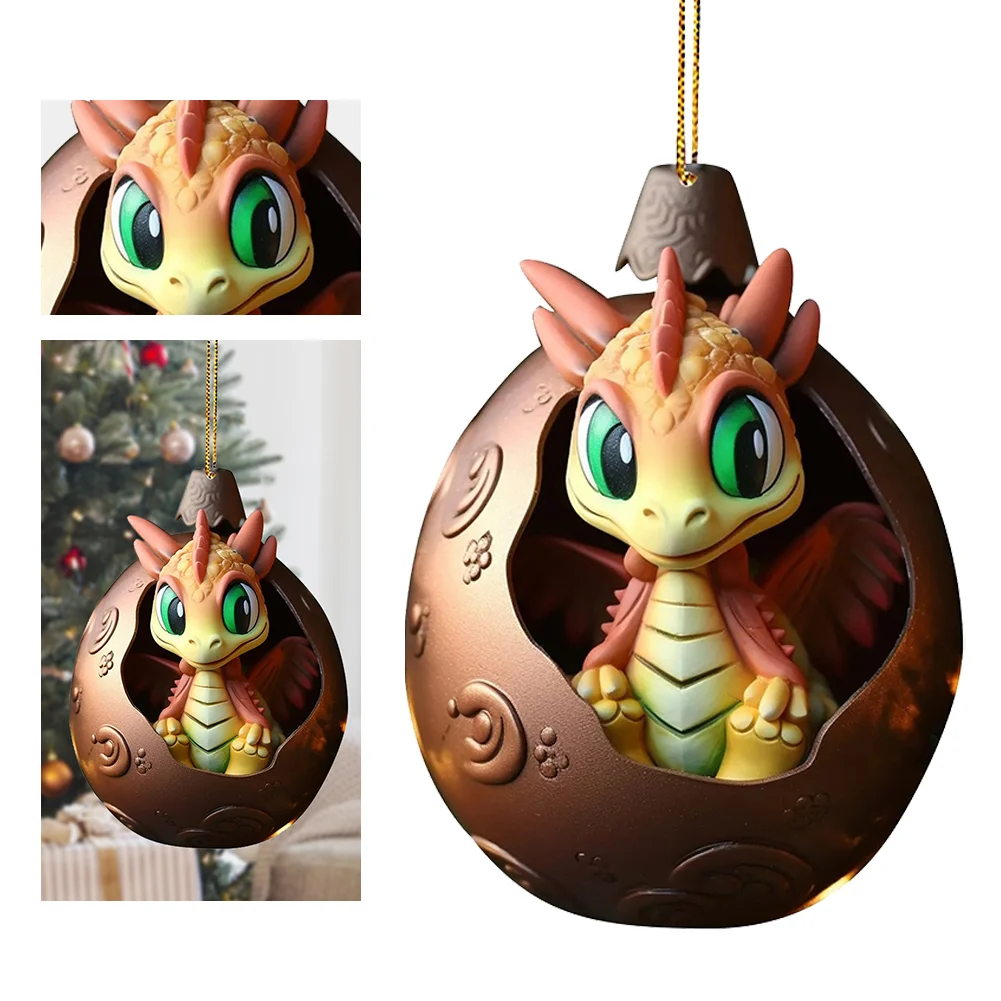 Christmas Dragon Egg Decoration Novelty Cute Acrylic Party Favors (A)