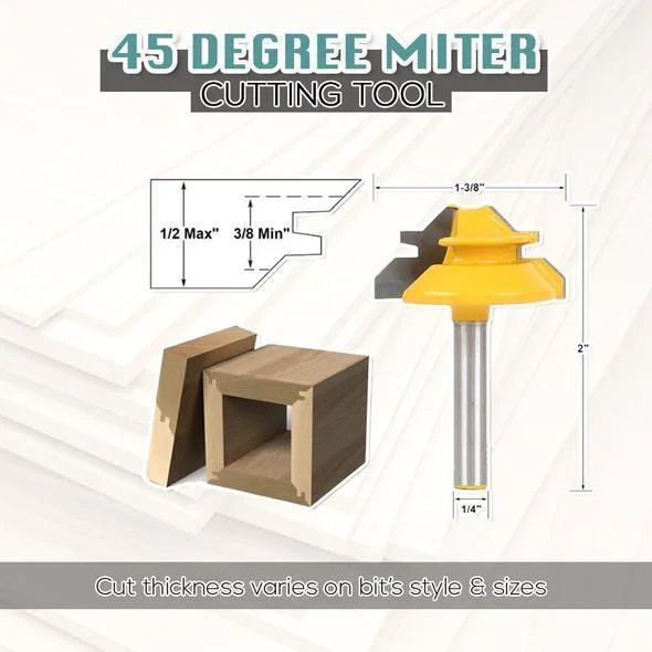 45-degree Lock Miter Router Bit