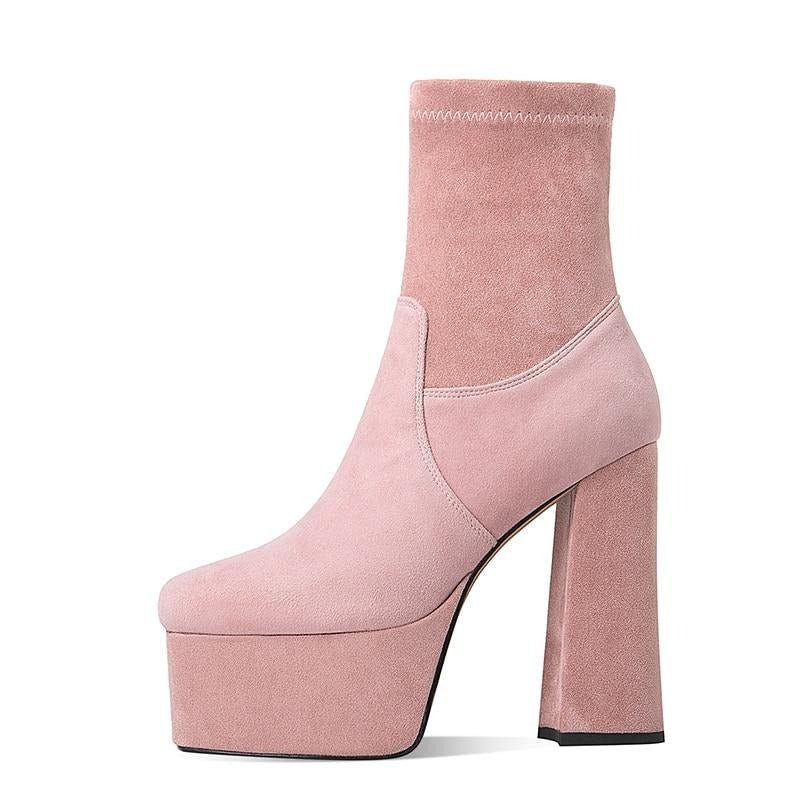 High Heels Women's Boots Thick Platform Ankle Boots