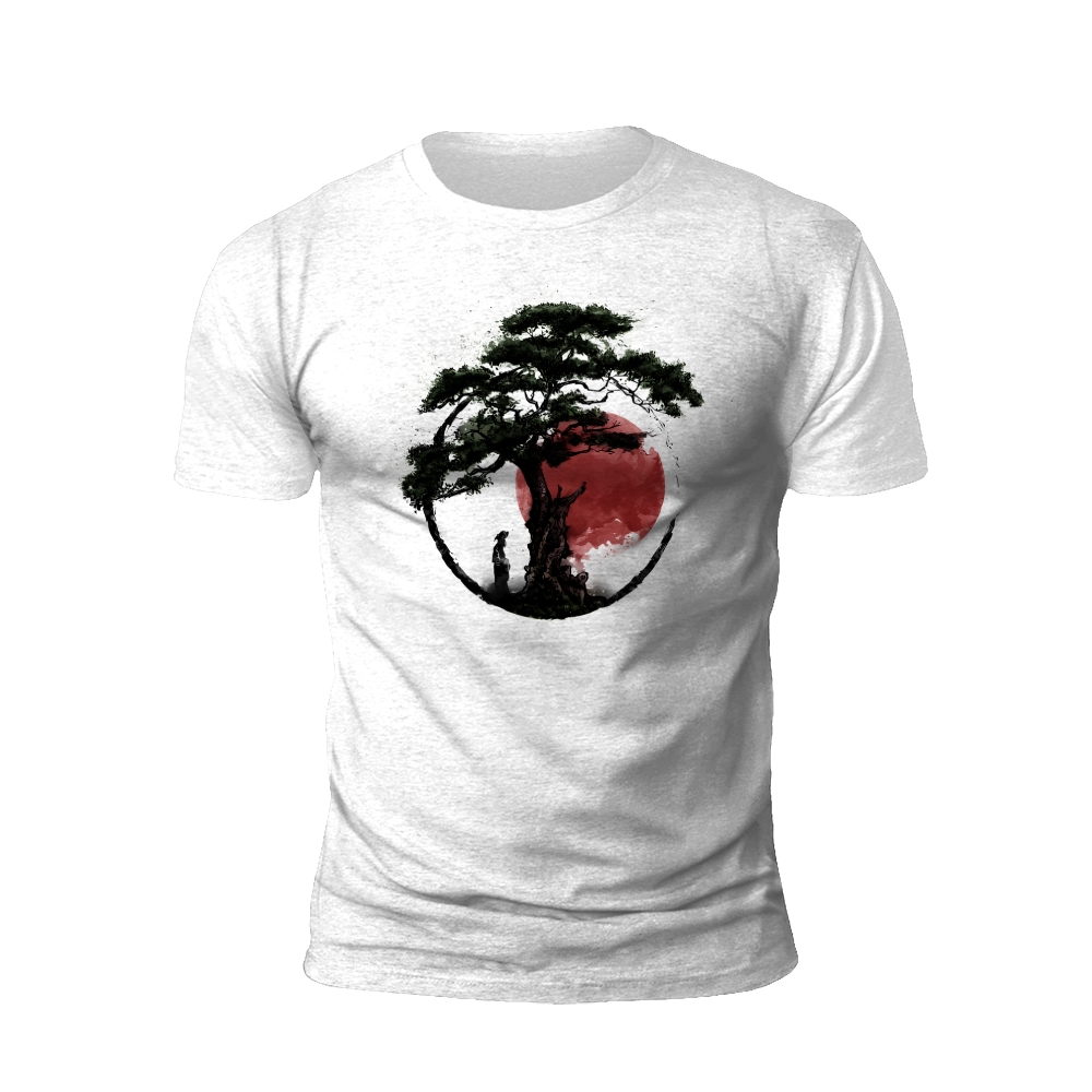 Bonsai Tree and Red Sun T-Shirt