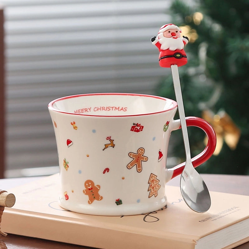Christmas Cute Christmas Tree Santa Claus Ceramics Mug 1 Piece