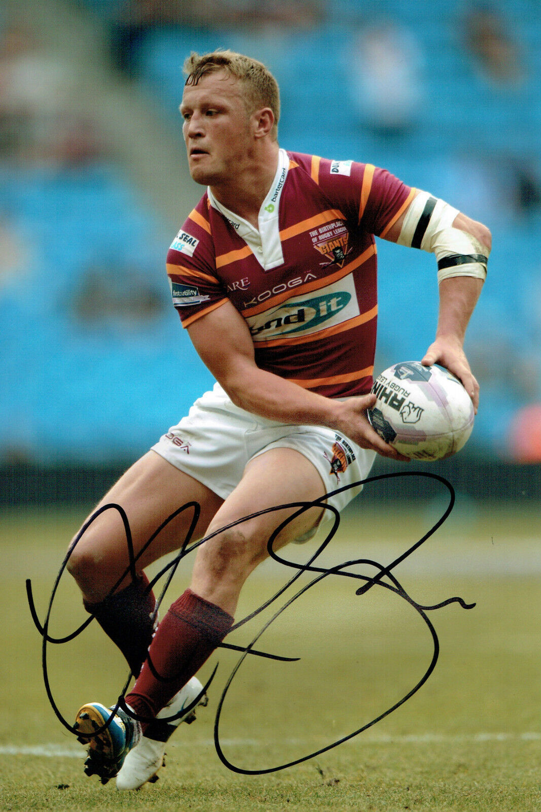 Luke ROBINSON Signed Huddersfield Rugby League Autograph 12x8 Photo Poster painting AFTAL COA