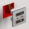 International Electric 20W Fast Charging USB Socket Switch Panel 86 Type Mobile Phone Charging Type-c Home With Retractable Wire