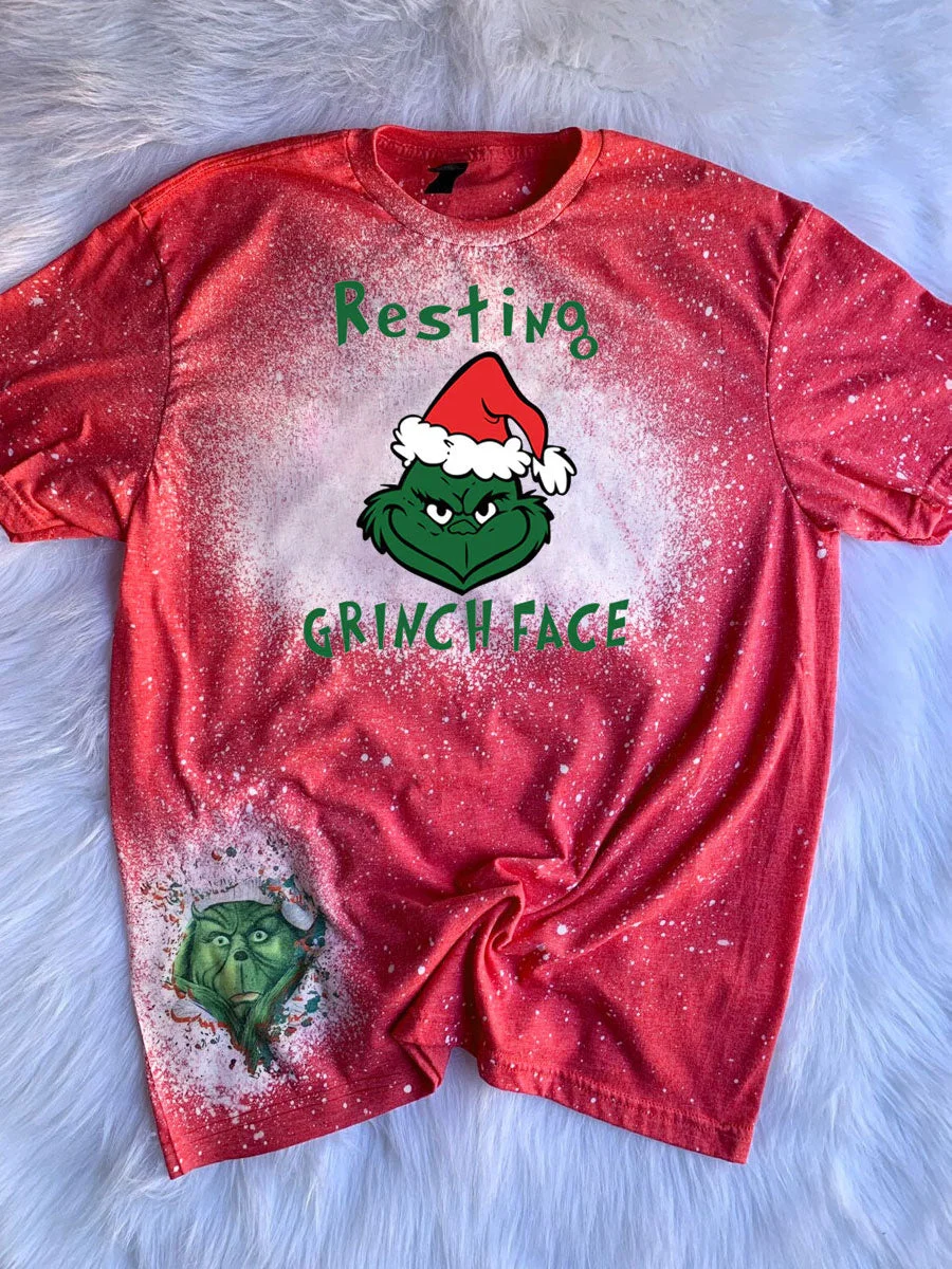 Resting Grinch Face Tie Dye T-shirt