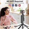 Automatic Face Tracking Tripod 360 Degree Rotation with Stand, Android and iPhone Tripod Holder with Remote and Gesture Control, No App Required, Built-in Tracking Camera Selfie Stick Tripod for Vlog Video Recording Tiktok