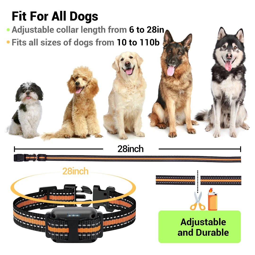 Dog Training Collars, Dog Shock Collar with Remote 2600 feet, 3 Modes Beep Vibration Shock, IPX7 Waterproof, LED Light, USB Charging, Dog Bark Collar for Training Small Medium Large Dogs