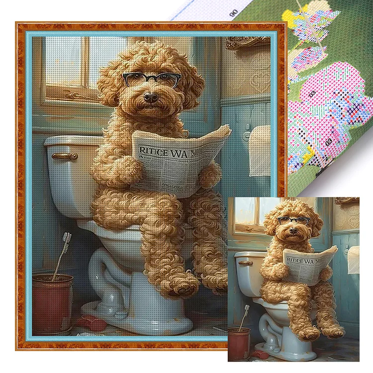 『YiShu』Dog - 11CT Stamped Eco-Friendly Cotton Thread Cross Stitch(40*50cm)