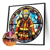 Pompiers-Peinture Diamant Ronde Complète-40*40CM