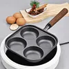 4-Cup Cast Iron Egg Frying Pan with Handle Pancake Pan Egg Cooker Fried Egg Pan