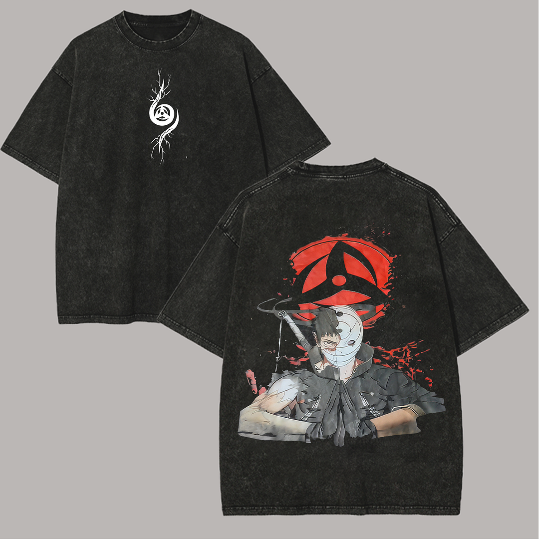 Obito Uchiha Naruto Printed Unisex Washed T-Shirt