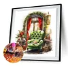 >SALE<5D DIY Full Round Drill Diamond Painting Red Curtain Sofa Home Decor 30x30cm
