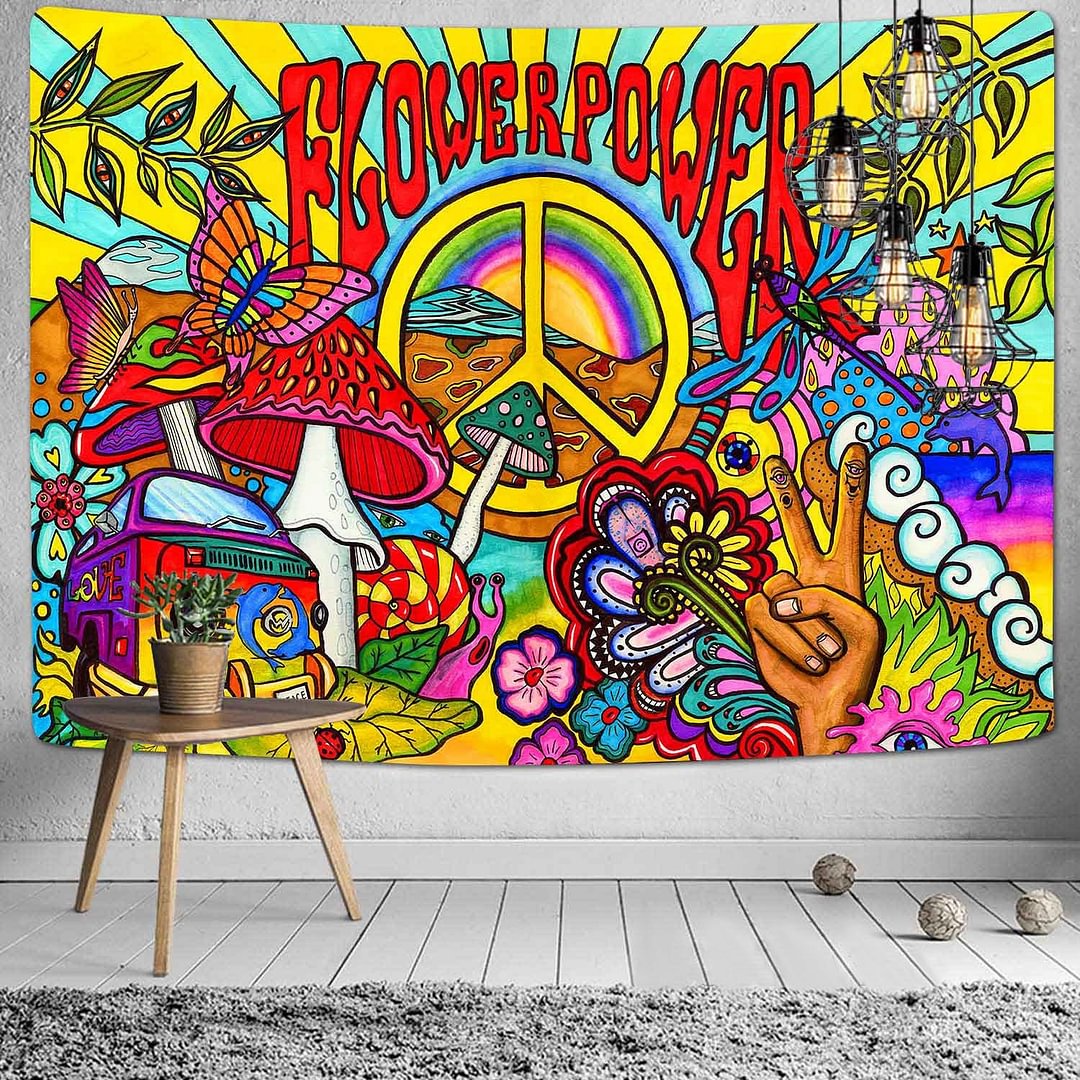 Viking Raven Tapestry Mysterious Viking Meditation Psychedelic Runes Art Wall Hanging Tapestries for Living Room Decor Yoga Mat
