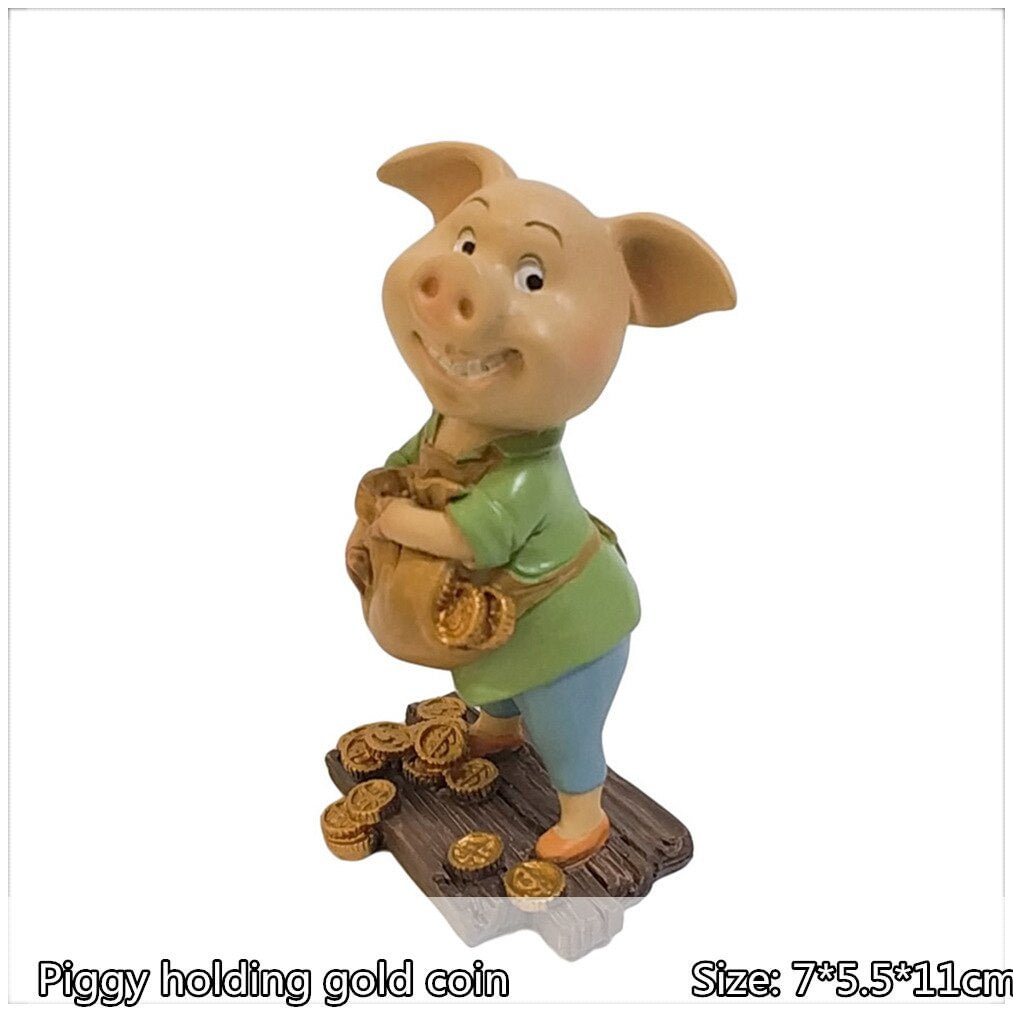 Everyday Collection New Year Cute Pig Figurine Miniature Fairy Garden Decoration hogar ornaments Home Desk Decor Gift