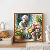 Diamond Painting-DIY Full Round Drill Garden Old Lady