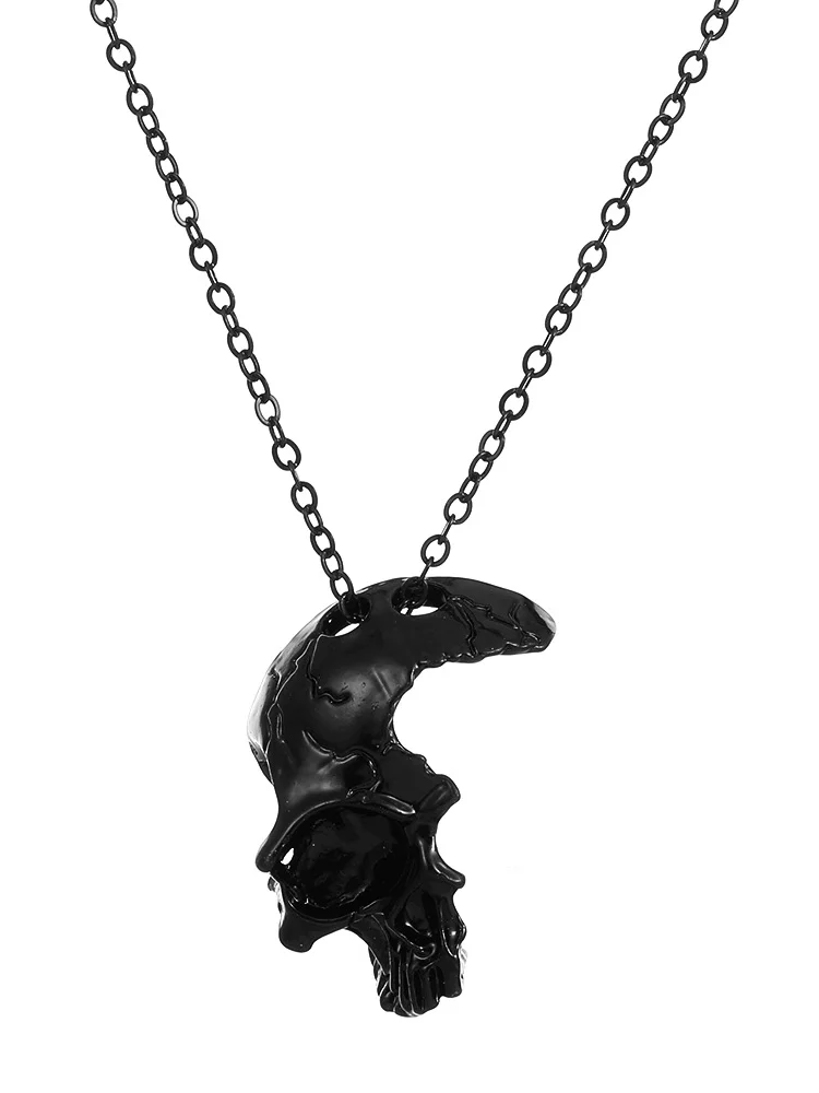 Comstylish Men's Vintage Broken Skull Necklace