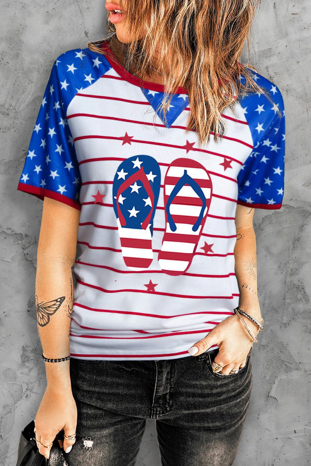 American Flag Flip Flops T-Shirts