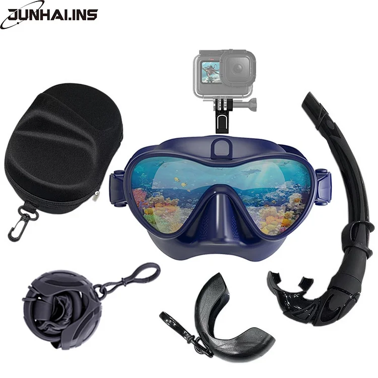 NEW Snorkeling Set Dry Top Anti Fog HD Aqua Diving Goggles Adult Diving Underwater Goggles Snorkel Mask with Gopro Mount